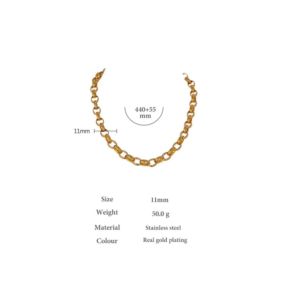 New 18K Gold Plated Oval Link Chain Necklace - Picture 7 of 8